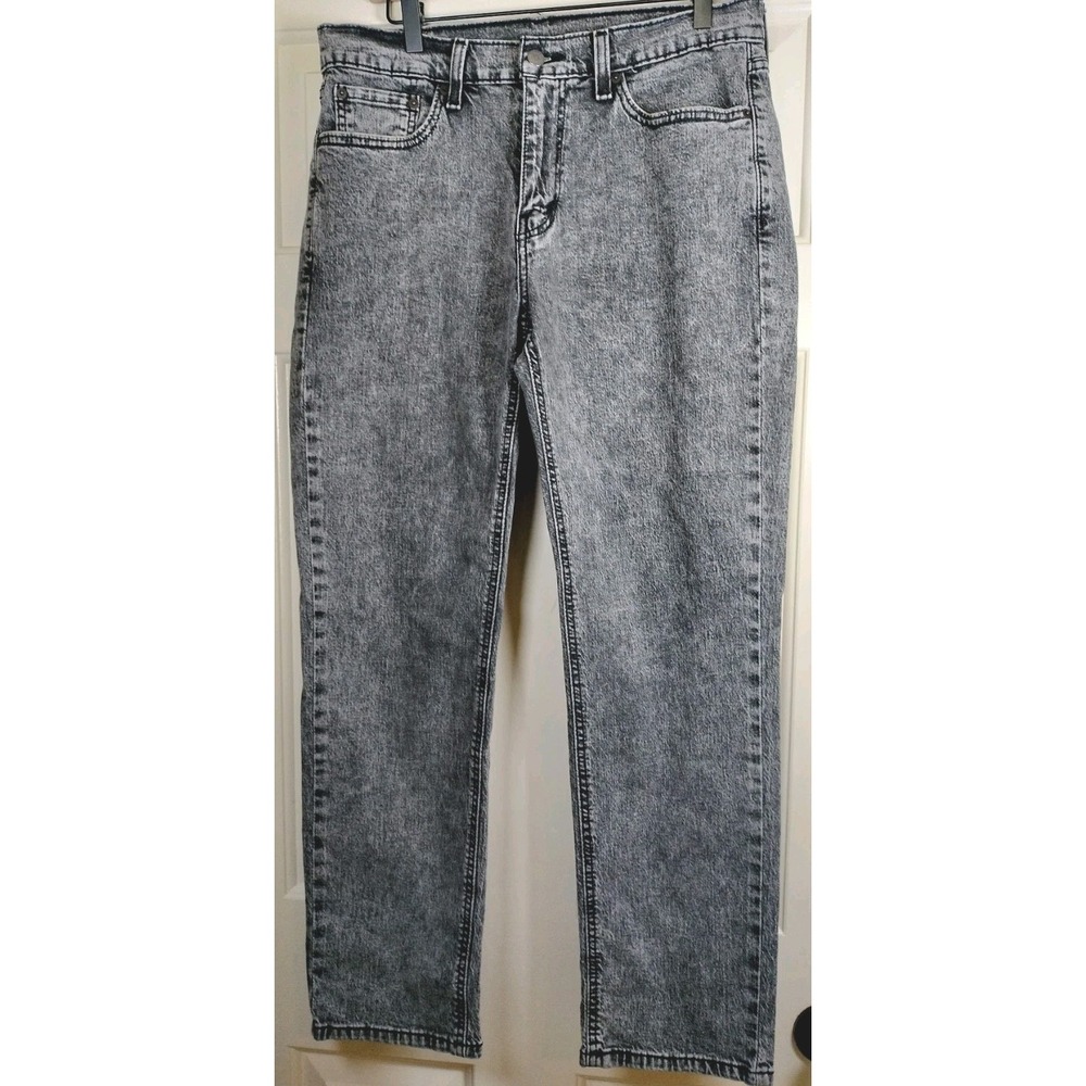 Levi's 541 Athletic Fit Mens Jeans Tag 32x30 Actual 32x29 Gray Acid Wash Stretch